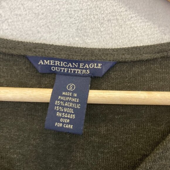 American Eagle Outfitters Long Maxi Wool Blend Dress Small S Brown Short Sleeve - Picture 6 of 13